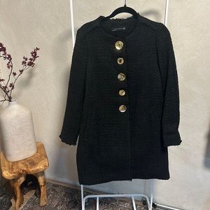 Tweed Black Jacket with Gold Buttons